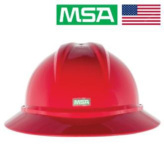 Msa V-gard Full Brim Helmet with Ratchet Suspension Construction