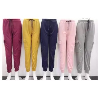 Cargo pants/side pocket checkered jogger pants for ladies