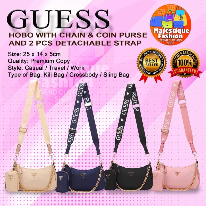 Guess purse with chain on sale strap