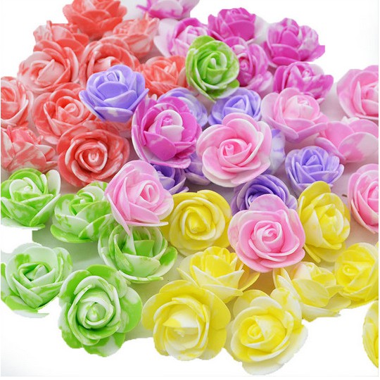 100pcs Mini 3cm PE Foam Rose Flower Head Artificial Rose Flowers ...