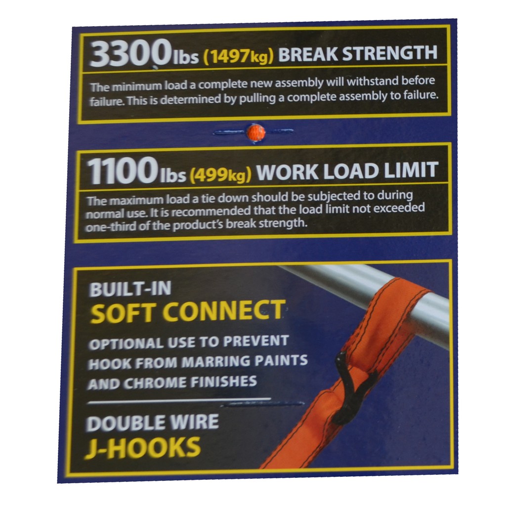 4 Goodyear Heavy Duty 16 FT 11/2" Nylon Ratchet Tie Down Straps 3300