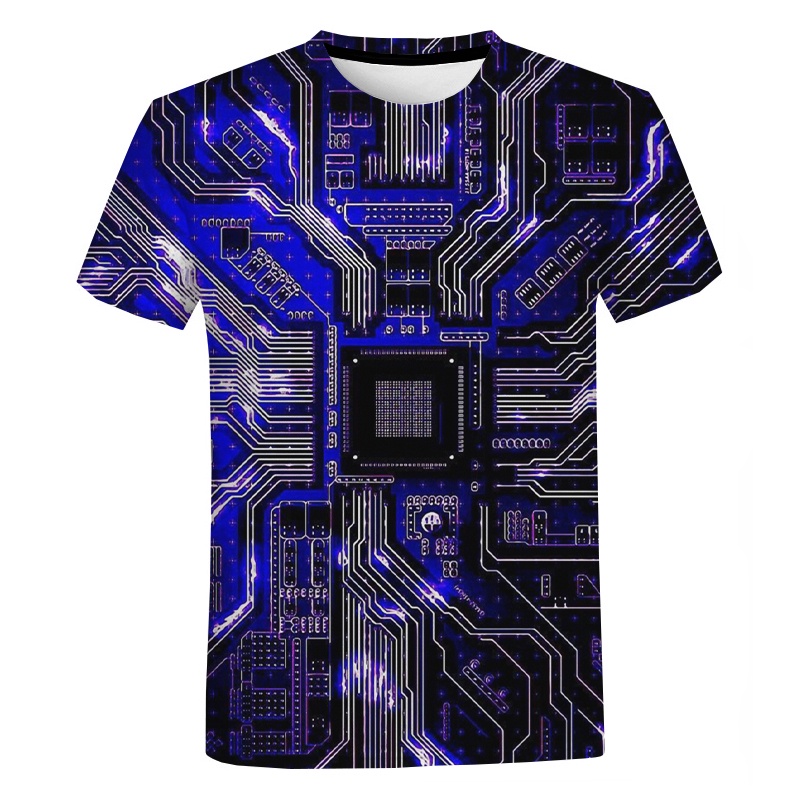 Summer New Electronic Chip T-shirt Computer CPU 3D Printed Fashion ...