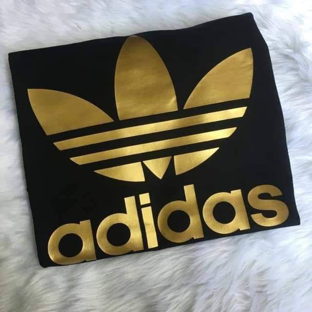 Adidas Gold Print T Shirt Unisex Shopee Philippines