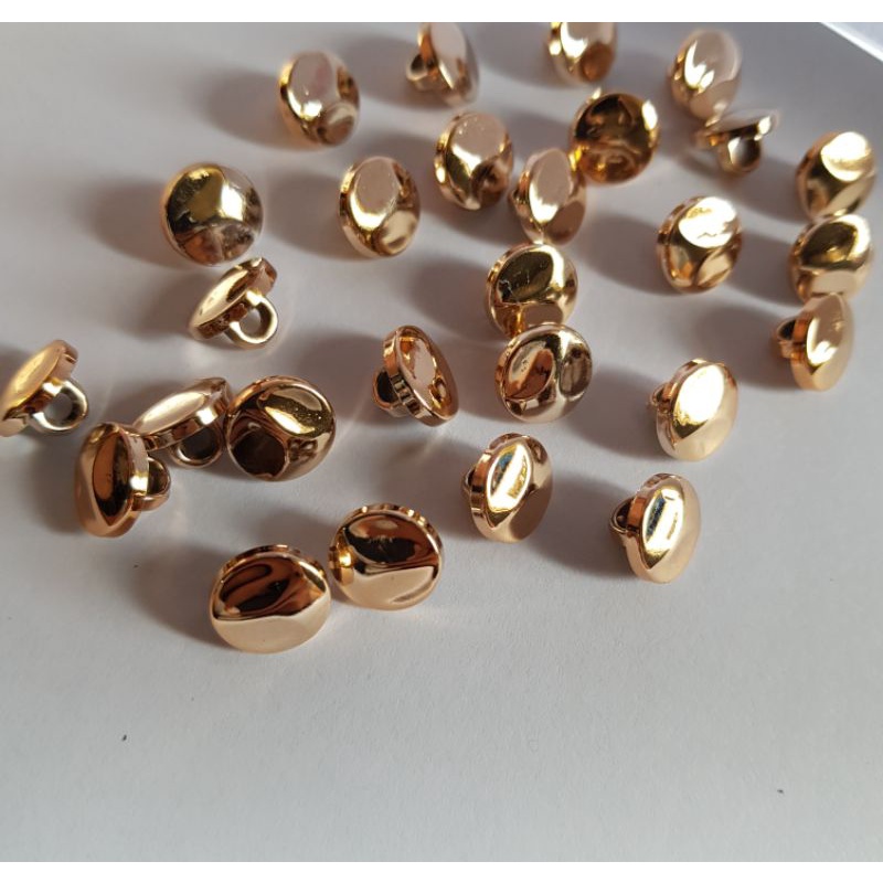 GOLD MUSHROOM BUTTONS WITH TRIANGLE RAISED MOTIF DIAMETER 11.5 MM ...