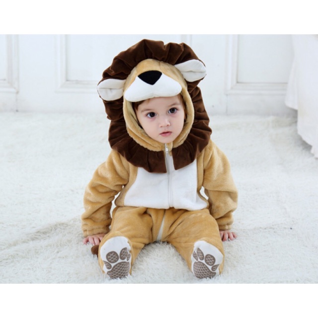 On hand Manila Baby Lion Animal Safari Infant Jumpsuit Onesie Costume
