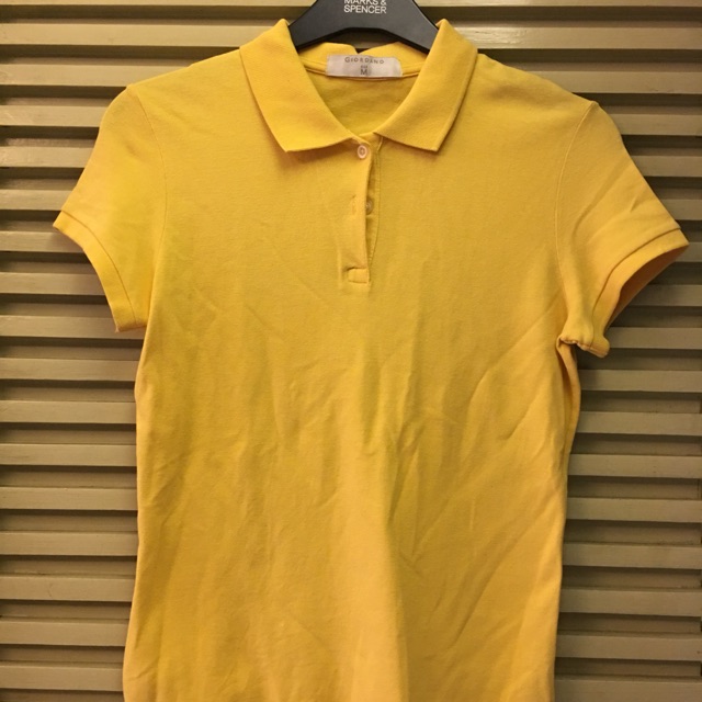 Giordano yellow polo store shirt