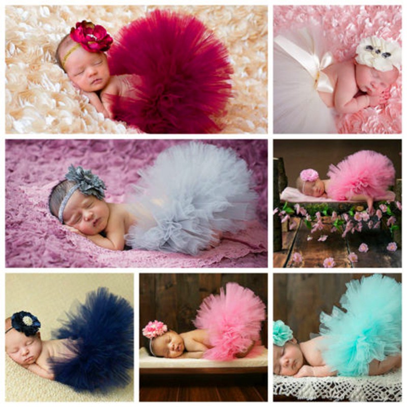 Cute Newborn Baby Girl Crochet Knit Tutu Skirt Costume Photography