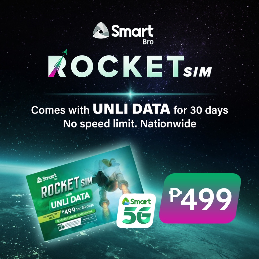 SmartBro Rocket SIM with 30 Days Unli Data | Shopee Philippines