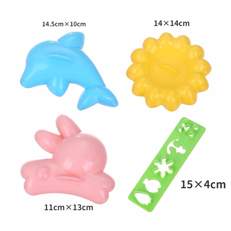 3/4 Pack Kids Cartoon Cute Rabbit Dolphin Rice Ball Shape DIY Sushi ...