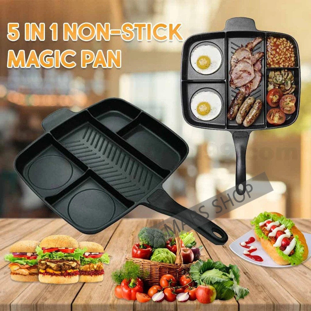  Master Pan Non-Stick Divided Grill/Fry/Oven Meal Skillet, 15,  Black: Home & Kitchen