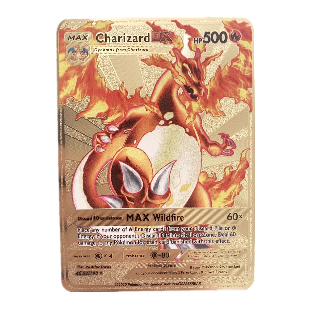 POKEMON Carte métal or Vmax GX carte énergie Charizard Pikachu