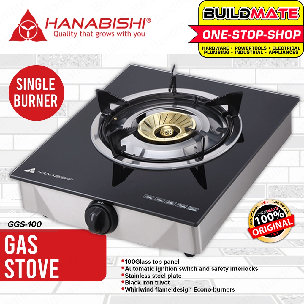 HANABISHI Stainless Steel Plate Gas Stove Single Burner GGS100