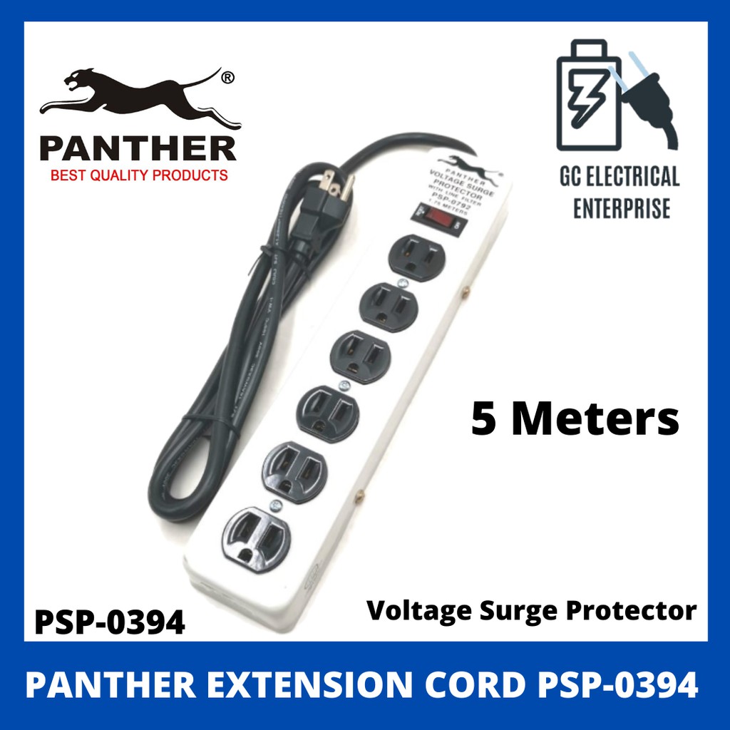 Panther Extension Cord Voltage Surge Protector PSP0394 (5 METERS