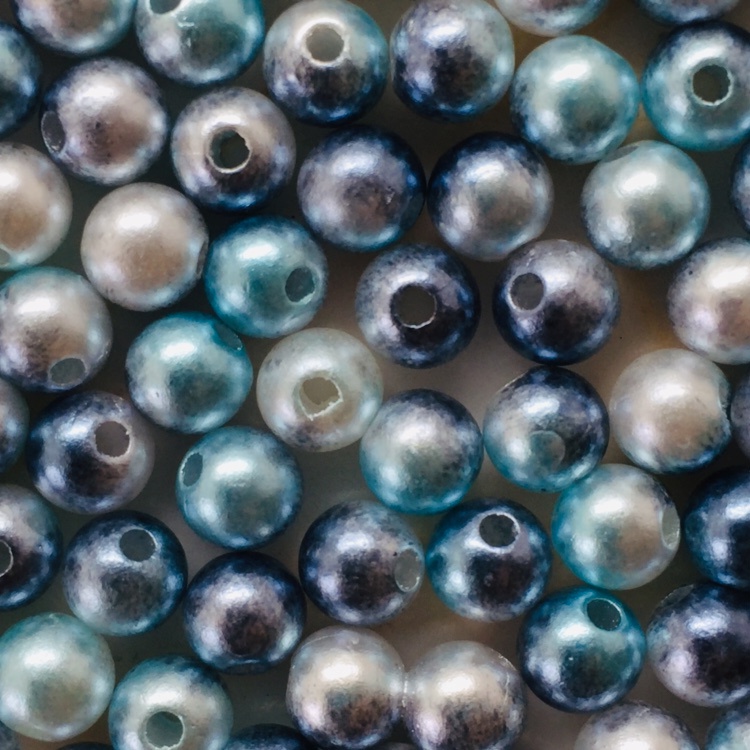 6mm / 100 pcs Pearl Gradient Bead Acrylic Charm DIY Beads ( BLUE ...