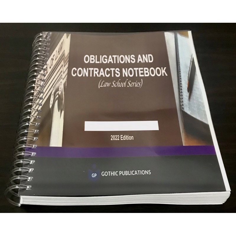 (Codal-Law School) Obligations and Contracts Notebook | Shopee Philippines