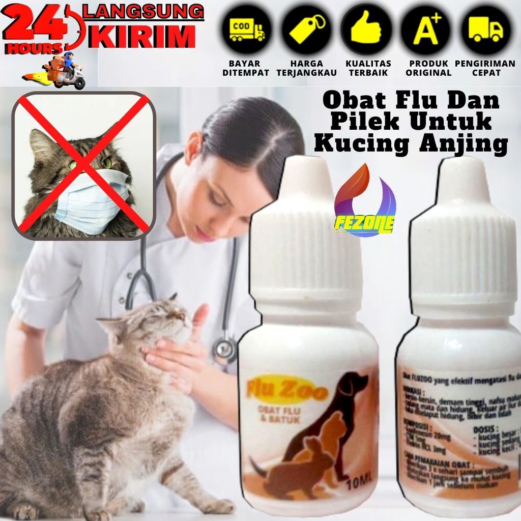 Flu Medicine For Colds Dogs Cats Rabbits Hamster FLUZOO Safe For