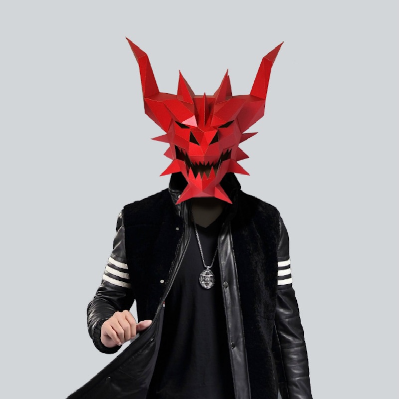 Paper Mask 3d Red Devil Ghost Monster Costume Cosplay DIY Paper Craft ...