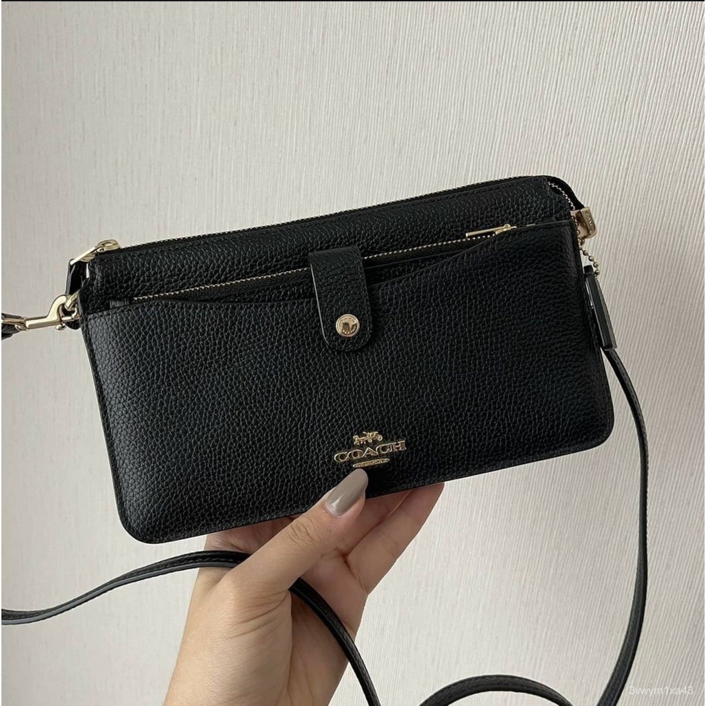 Coach pebble pop up crossbody wallet sale