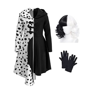 Movie Cruella Estella Cruella de Vil Cosplay Costume C00687