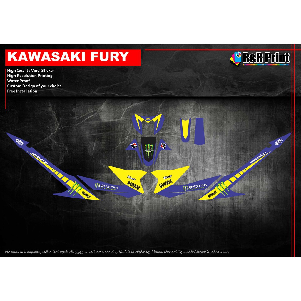 Kawasaki Fury 125 Decals Sticker Shopee Philippines
