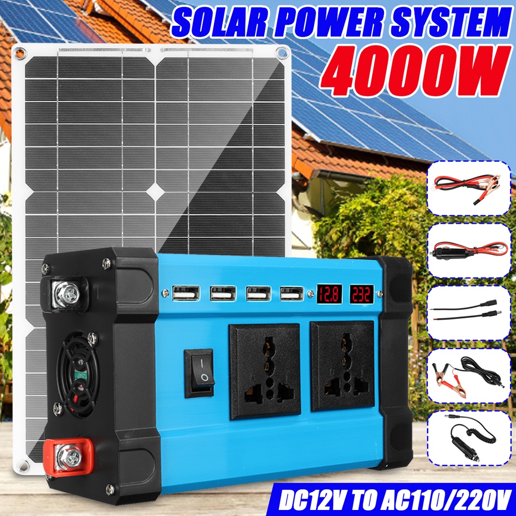 4000W Modified Sine Wave Solar Power Inverters +18W Solar Panel ...