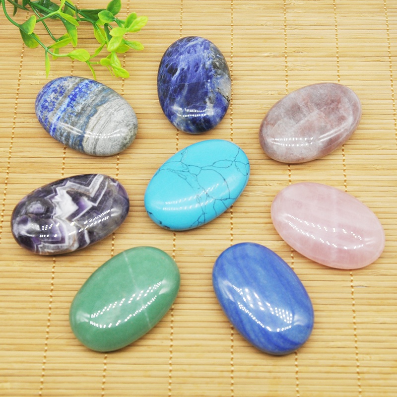 23 Color Pholished Worry Palm Natural Stone and Crystal Healing Stone