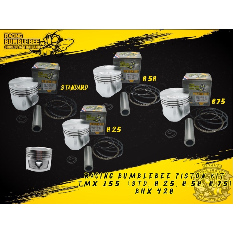 piston kit set TMX155 (inclusion Piston, Piston Ring Set, Piston Pin ...