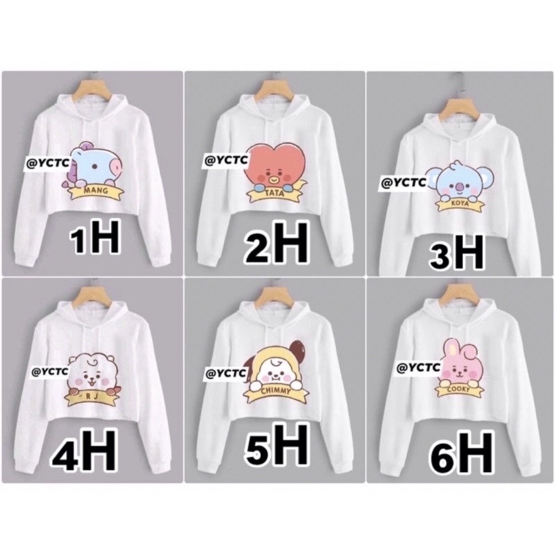 BTS BT21 CROPTOP HOODIE