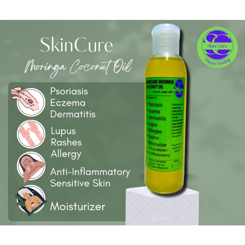 SkinCure Moringa Coconut Oil Psoriasis Eczema Dermatitis Rashes