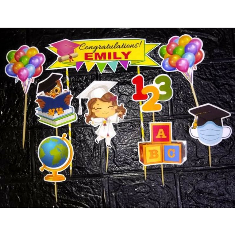 GRADUATION PERSONALIZED CAKE TOPPER SET | Shopee Philippines