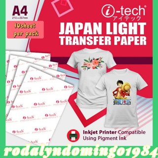 10Pcs A4 Heat Press Transfer Paper T-Shirt Iron-on Fabric Inkjet Printer  Mug DIY