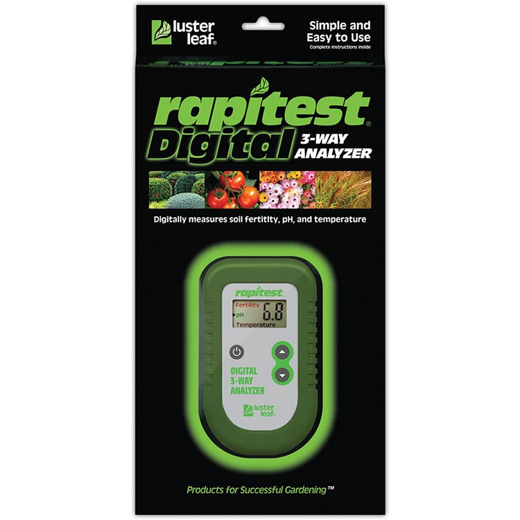 Luster Leaf 1835 Rapitest Dig 3W Analysis, 3-Way Digital Soil Analyzer ...