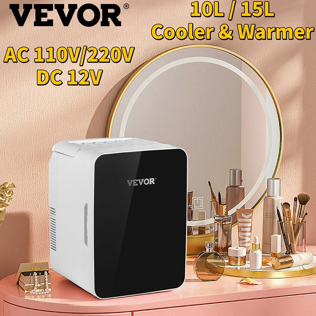 VEVOR 10L 15L Mini Makeup Fridge Car Refrigerator Freezer Cooler