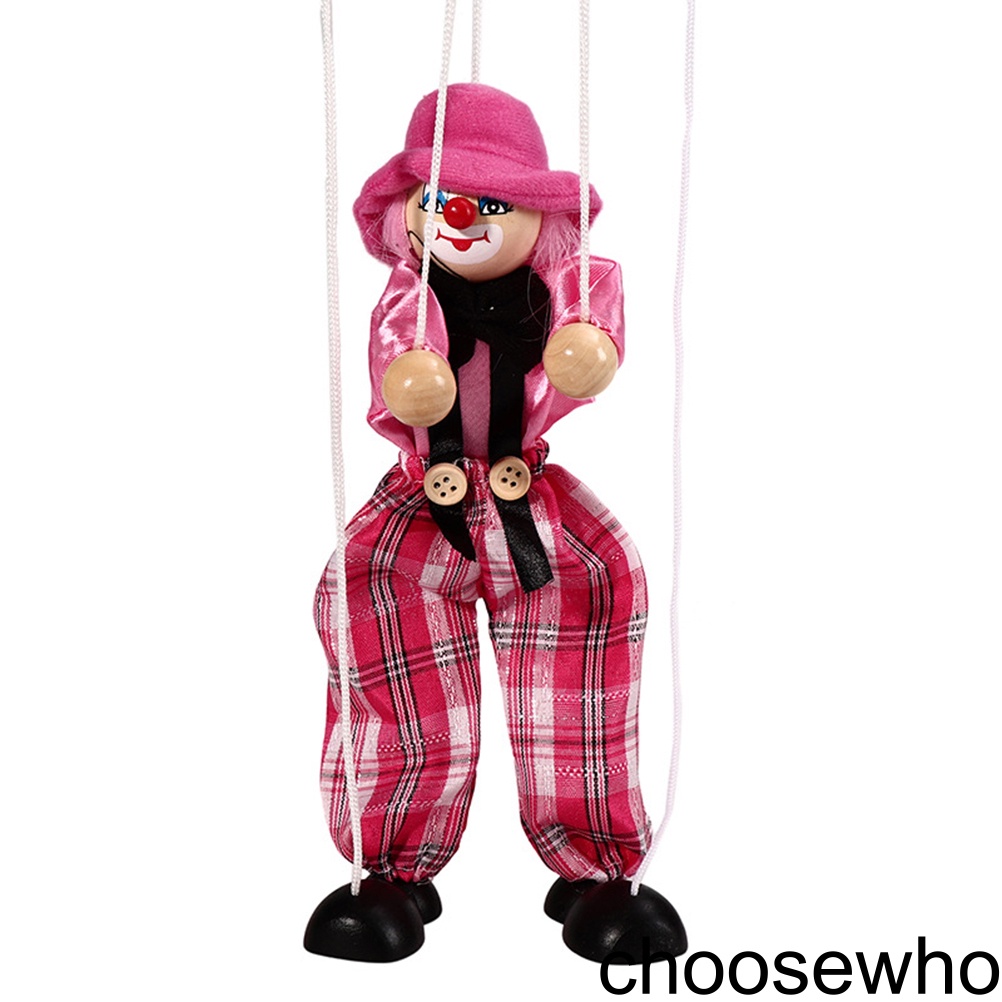 [CHOO] Funny Colorful Pull String Puppet Vintage Clown Wooden ...