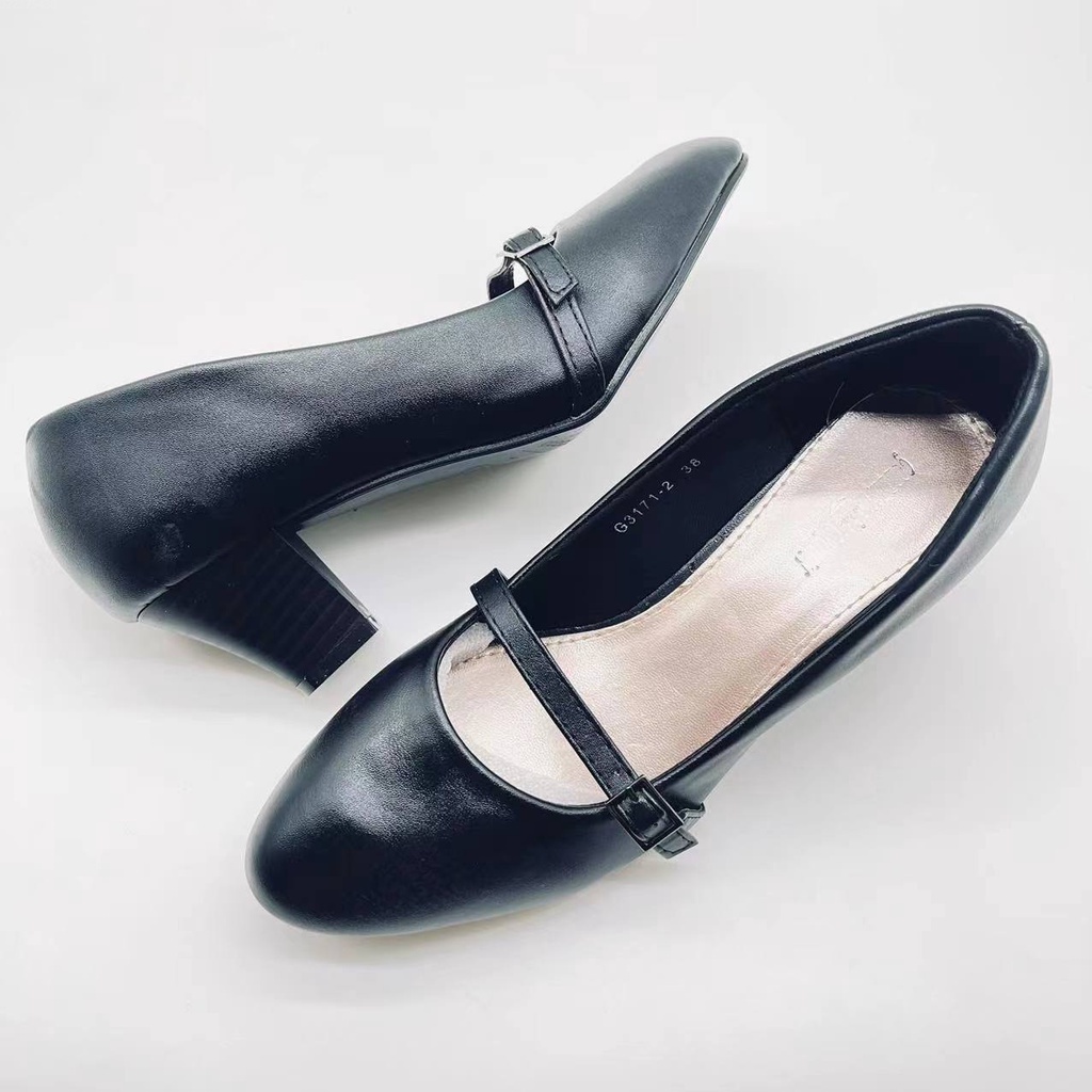The New women office wear closed toes heeled shoes black