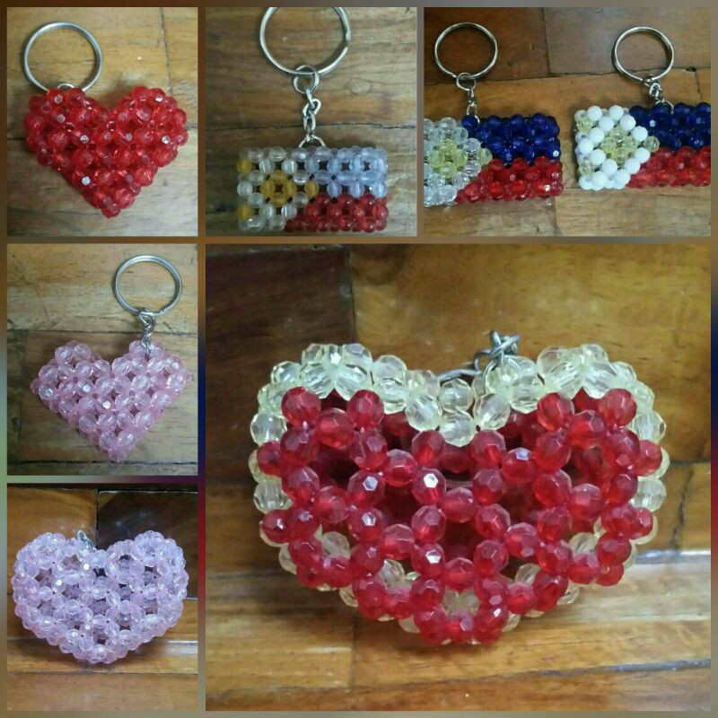 Beaded on sale heart keychain