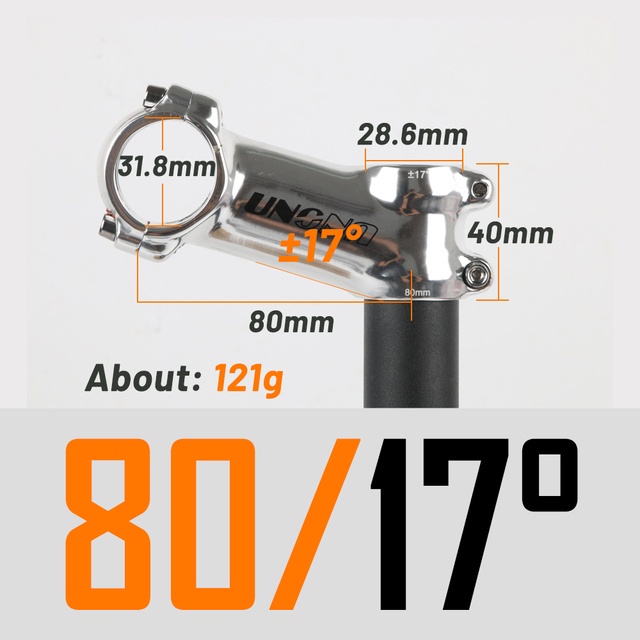 UNO Stem Mountain Bike Stem Road Bike Stem 7/17/35 Degree Bicycle Stem