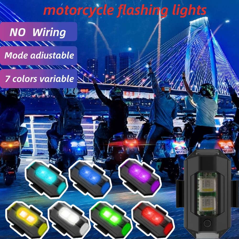 7 Color Rechargeable Flashing Aircraft Light For motorcycle Auxiliary