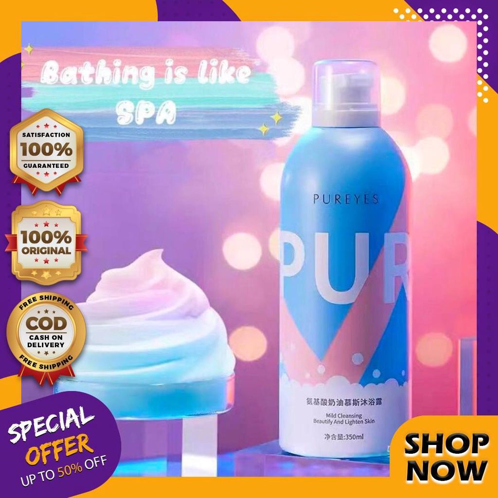 Original AUTHENTIC Pureyes Whitening Shower Gel Original Mousse Shower ...