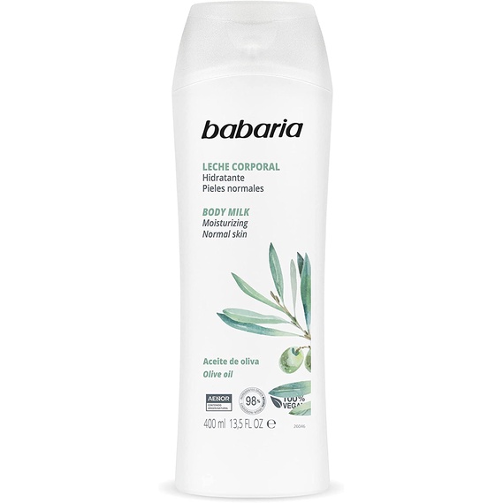 Babaria 100% Vegan - Moisturizing Olive Oil Body Milk 400ml (spain 