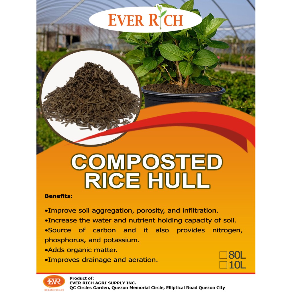 COMPOSTED RICE HULL 10 Liter Can per Pack SUPER ENRICHED SOIL