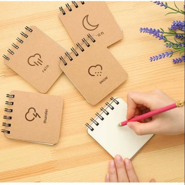 DC162 Note Book Mini Memo Note Book Sky Weather Model Rain Thunder Moon ...