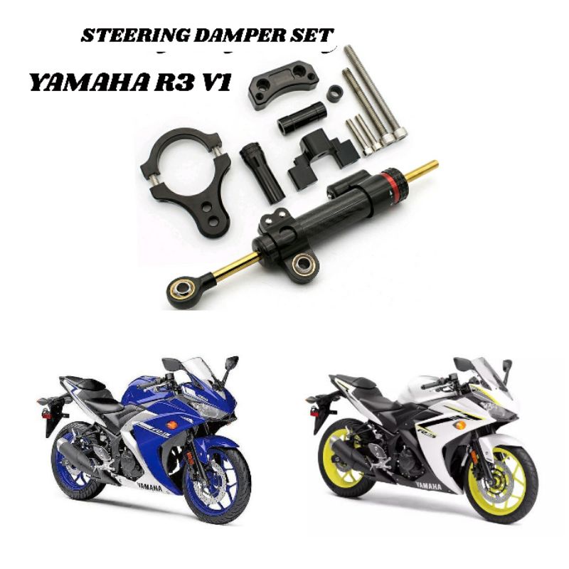 Carbon Steering Damper Kit for Yamaha R3 v1 2015 2018 Shopee