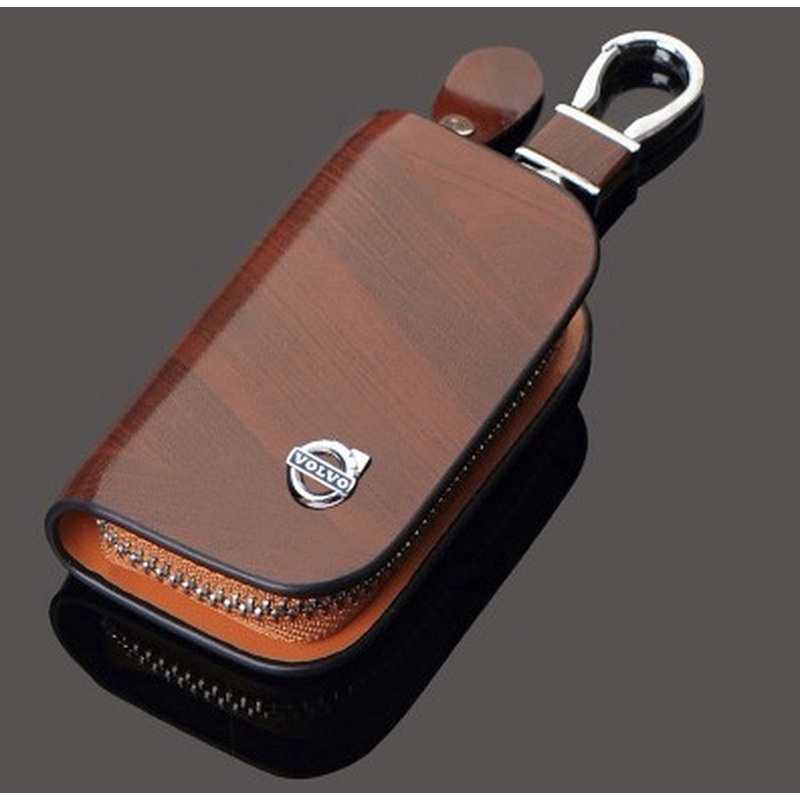 Fashion women's and men's Leather Wood grain Key Wallet Car Key Case ...