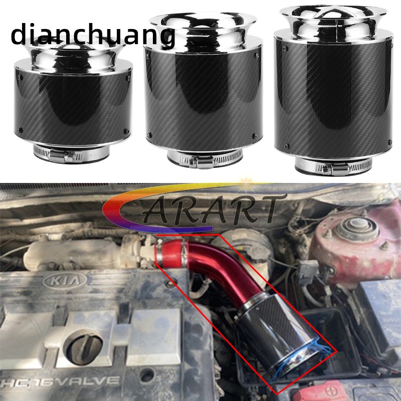 thumbnail image 2 of Universal 2.75 Inch High Flow Air Intake Filter - Red Chrome Turbo Supercharger 2 of 13