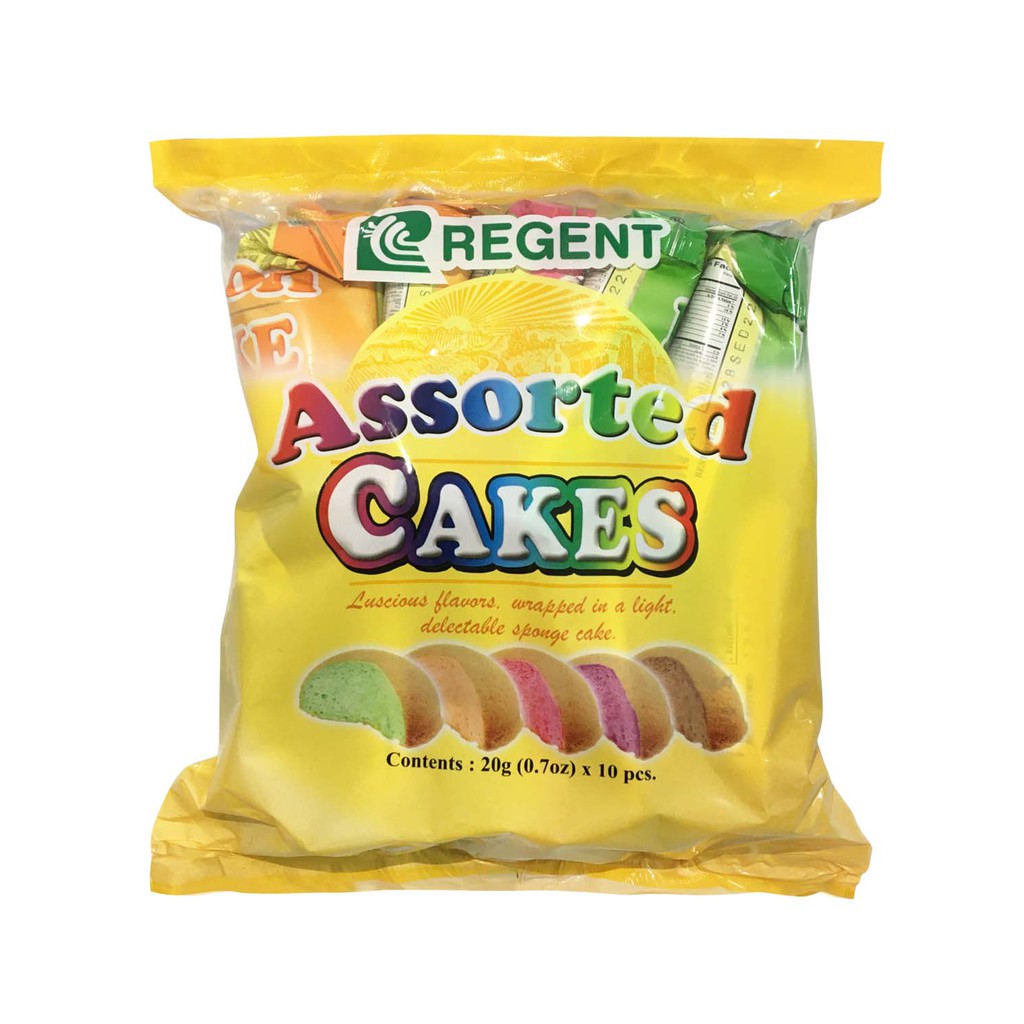 Regent Foods Assorted Cakes flavor (Pandan, Ube, Mocca, Strawberry, Melon Sponge Cake) Shopee