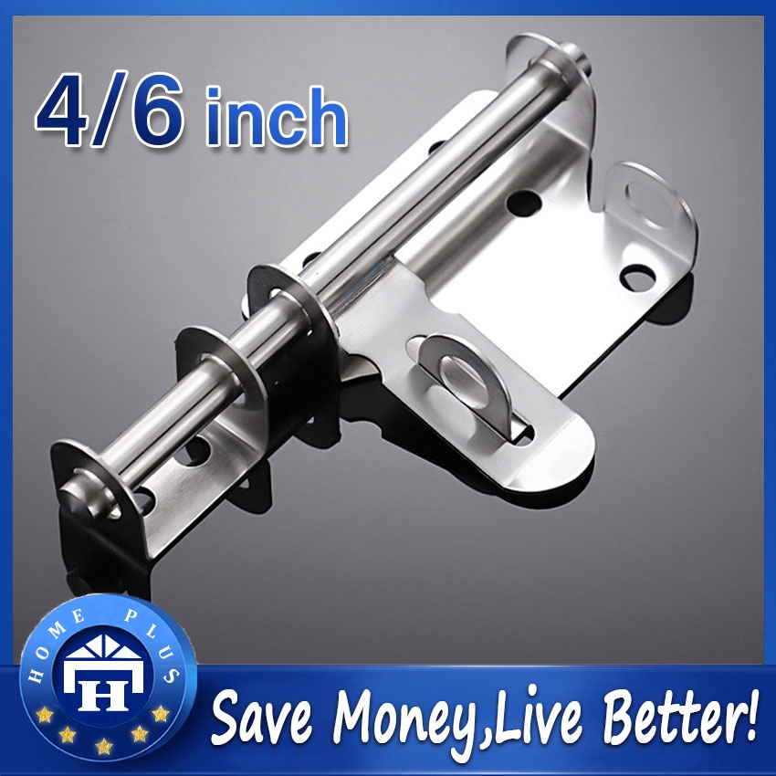 304 Stainless Steel Door Lock Barrel Bolt Latch Padlock Clasp Set Home