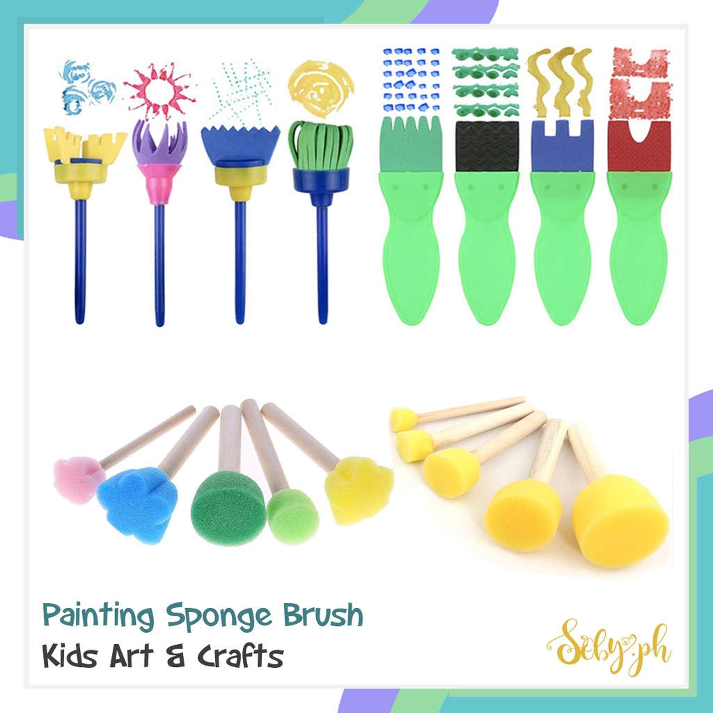 SOBY PH- DIY Set Sponge Paint Brush for Kids Painting - Arts and Crafts ...