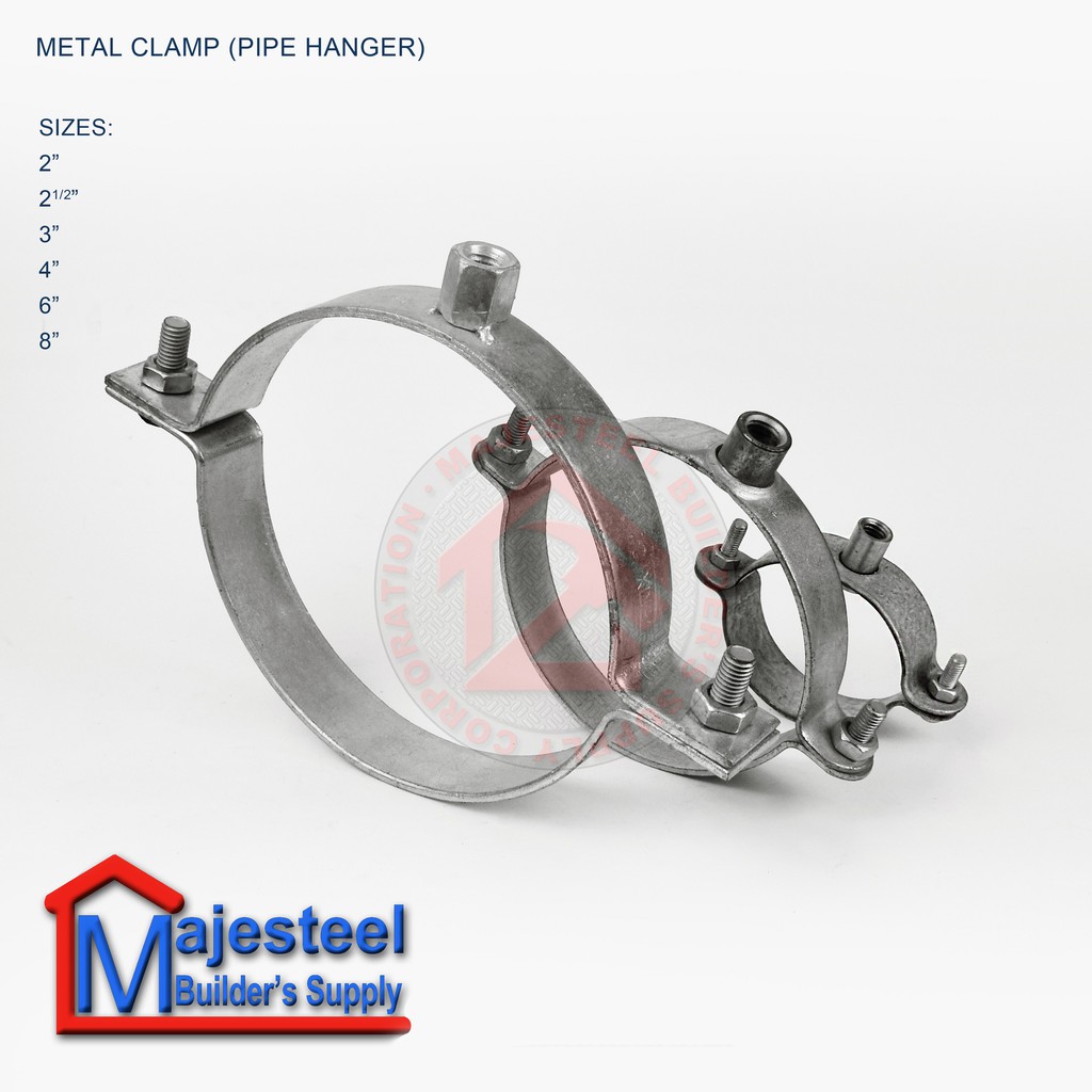 Metal Pipe Hanger Clamp 2'' | 2 1/2'' | 3'' | 4'' | 6'' (MAJESTEEL ...