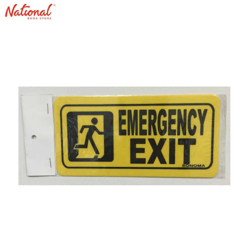 Sonoma Signage 4X8 Inches Yellow Emergency Exit - Office - Business ...